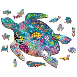 Ludattica Puzzles>Puzzle 48 Pièces en Bois pour Enfant Tortue Marine