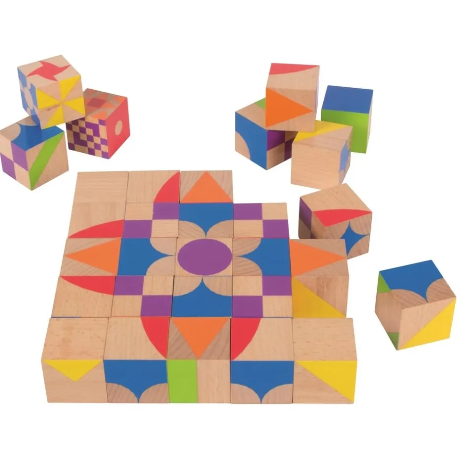 puzzle_cubes_en_bois_pour_0-1.webp Beleduc Couleurs Et Formes>Puzzle Cubes en Bois pour Enfant - Mosaïque