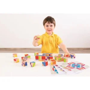 Beleduc Couleurs Et Formes>Puzzle Cubes en Bois pour Enfant - Mosaïque