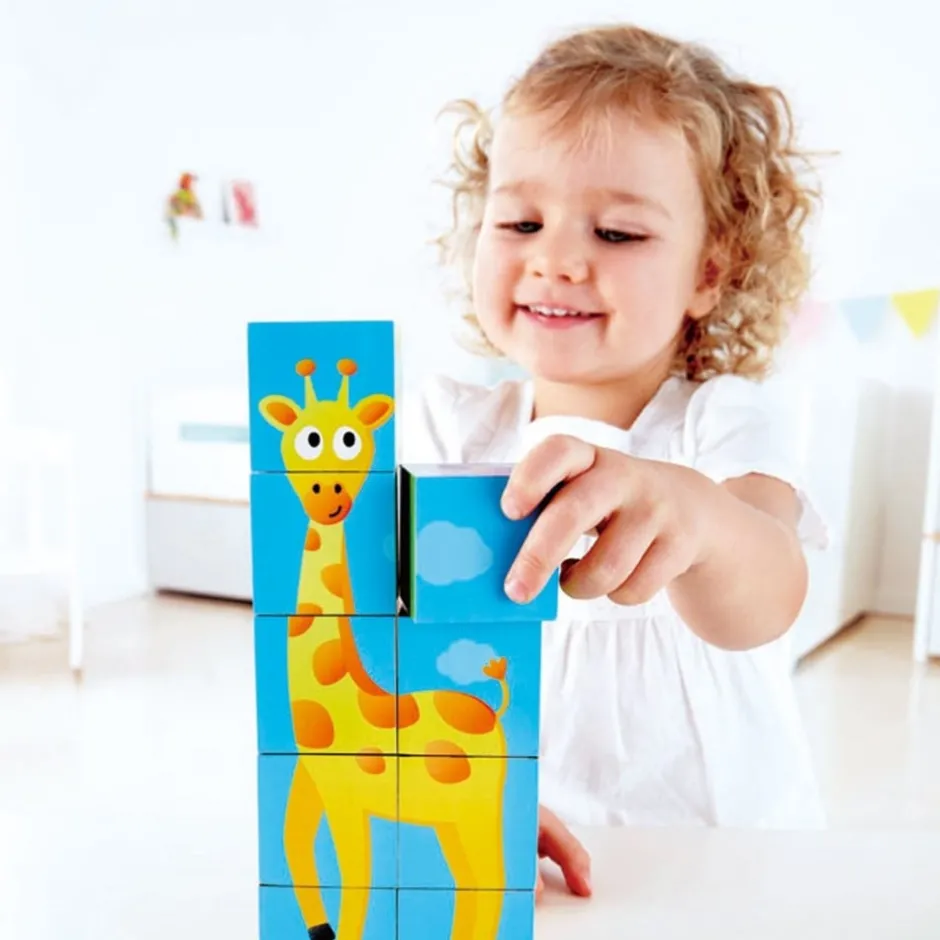 puzzle_cubes_en_bois_pour_1.webp Hape Toys Puzzles Premier Âge>Puzzle cubes en bois pour enfants - Safari