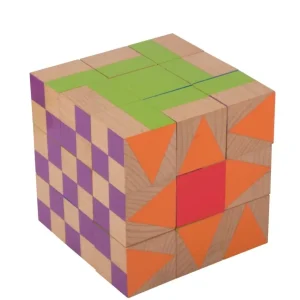 Beleduc Couleurs Et Formes>Puzzle Cubes en Bois pour Enfant - Mosaïque