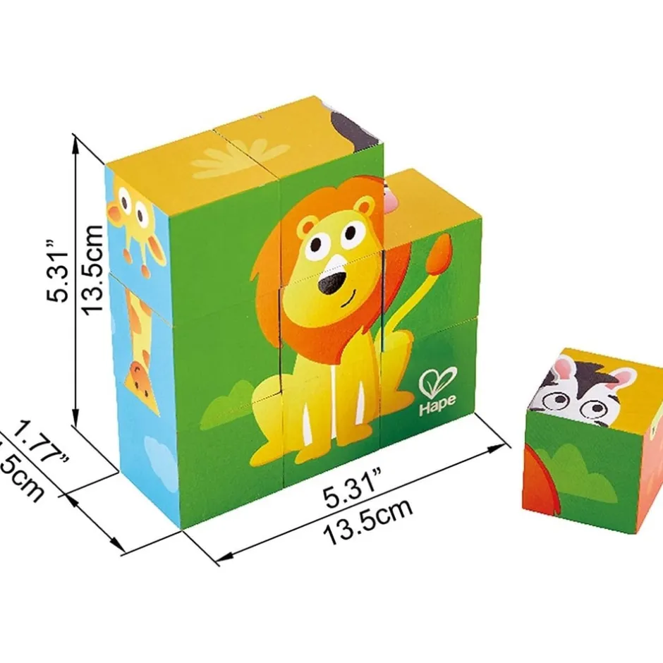 puzzle_cubes_en_bois_pour_5.webp Hape Toys Puzzles Premier Âge>Puzzle cubes en bois pour enfants - Safari