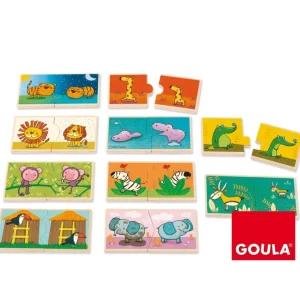 Goula Lettres, Écriture Et Langage>Puzzle des contraires - Les amis de la savane