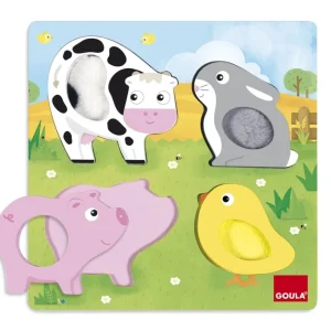 Goula Puzzles Premier Âge>Puzzle en bois - Animaux tout doux - Jeu d'éveil