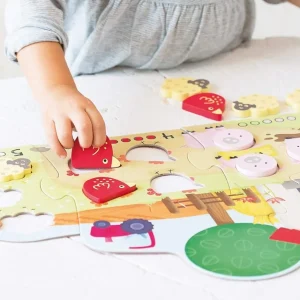 Goula Chiffres Et Calcul>Puzzle en bois éducatif - Compter à la ferme