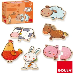 Goula Puzzles Premier Âge>Puzzle en bois Mes petits amis de la ferme pour enfants