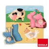 Goula Puzzles Premier Âge>Puzzle en bois pour bébé - Compagnons de basse-cour