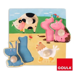 Goula Puzzles Premier Âge>Puzzle en bois pour bébé - Compagnons de basse-cour