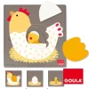 Goula Puzzles Premier Âge>Puzzle en bois pour bébé - De la poule au poussin
