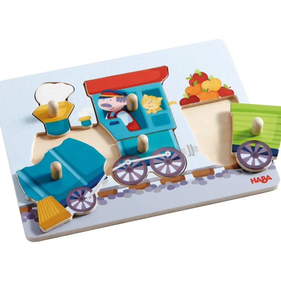 puzzle_en_bois_pour_bb__t_0.webp Haba Puzzles Premier Âge>Puzzle en Bois pour Bébé - Train Tchou-Tchou