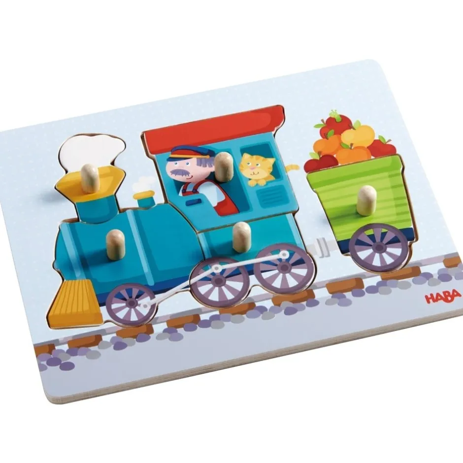 puzzle_en_bois_pour_bb__t_2.webp Haba Puzzles Premier Âge>Puzzle en Bois pour Bébé - Train Tchou-Tchou