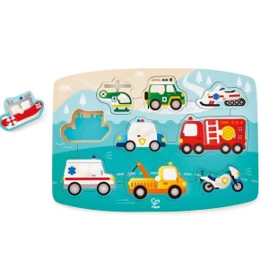 Hape Toys Puzzles Premier Âge>Puzzle en bois pour enfants Véhicules Jeu d'éveil