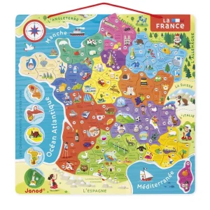 Janod Puzzles | Astronomie, Géographie Et Biologie>Puzzle Magnétique 93 PCS Bois France Nouvelles Régions 2016