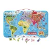 Janod Puzzles | Astronomie, Géographie Et Biologie>Puzzle Magnétique 92 Pièces en Bois Carte du Monde