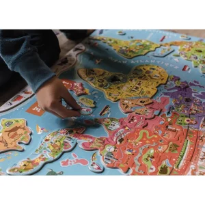 Janod Puzzles | Astronomie, Géographie Et Biologie>Puzzle Magnétique 92 Pièces en Bois Carte du Monde