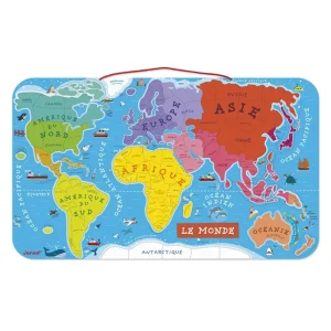Janod Puzzles | Astronomie, Géographie Et Biologie>Puzzle Magnétique 92 Pièces en Bois Carte du Monde