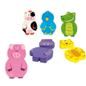 Goula Puzzles Premier Âge>Puzzle magnétique en bois - Croco-chat (éveil)
