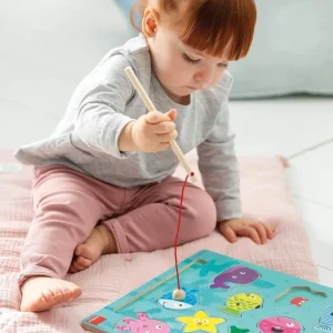 Goula Puzzles Premier Âge>Puzzle magnétique en bois - Petit pêcheur (éveil)
