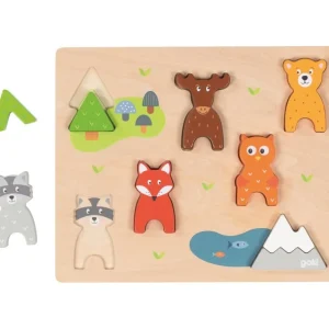 Goki Puzzles Premier Âge>Puzzle Premier Age en Bois - Animaux des forêts sauvages