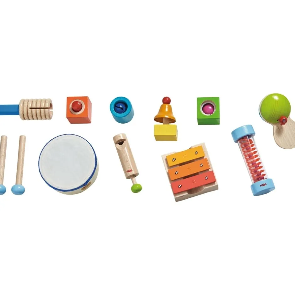 set_dinstruments_de_musiq_0.webp Haba Jouets Musicaux>Set d'Instruments de Musique en Bois pour Enfant