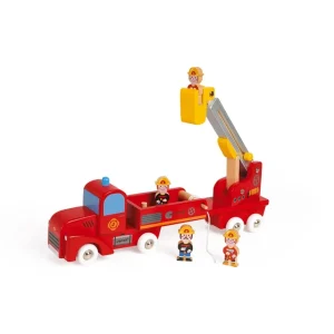 Janod Véhicules Et Garages | Voitures Et Véhicules>Story Camion de Pompiers Géant en Bois pour Enfant