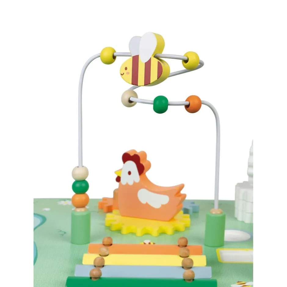 table_dactivits_jolie_pra_3.webp Janod Bouliers, Looping Et Tables Multi-activités>Table d'Activités Jolie Prairie en Bois pour Bébé