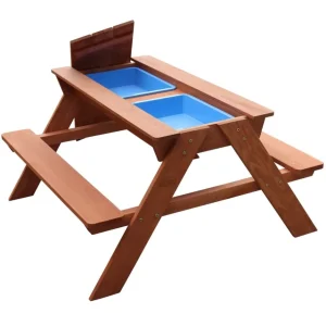 Sunny Sport Et Activités D'extérieur>Table de Pique-nique en Bois avec Jeux d’Eau et de Sable pour Enfant
