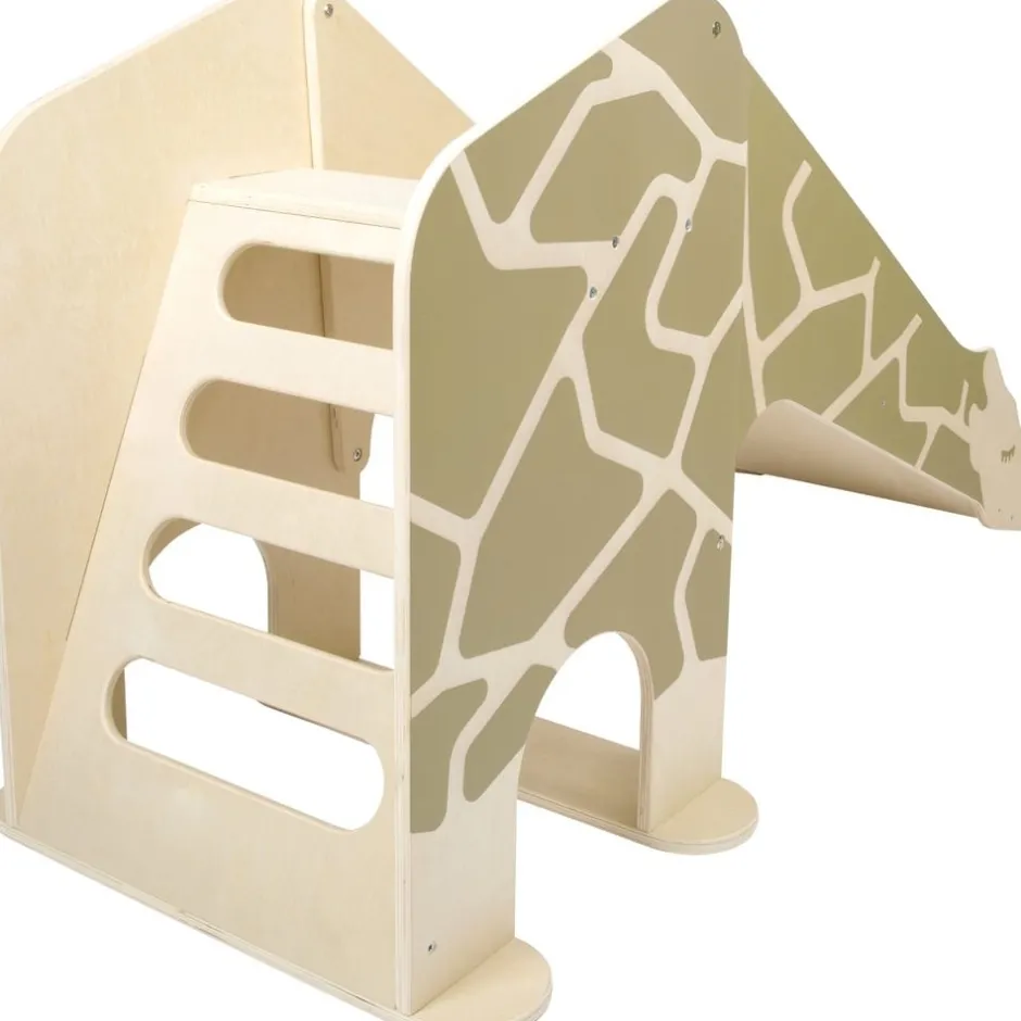 toboggan_dintrieur_en_boi_5.webp Small Foot Mobilier Enfant | Sport Et Activités D'extérieur>Toboggan d'intérieur en Bois Girafe pour Enfant