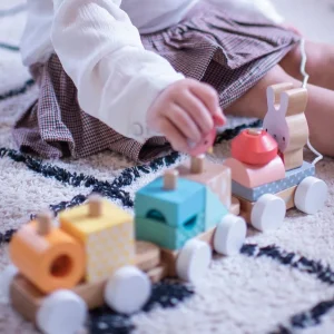 Janod Jouets À Tirer Et À Pousser>Train Pure Empilable à Tirer en Bois pour Bébé