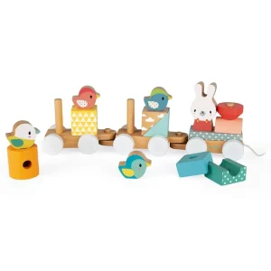 Janod Jouets À Tirer Et À Pousser>Train Pure Empilable à Tirer en Bois pour Bébé
