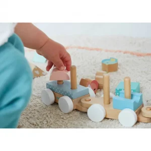 Janod Jouets À Tirer Et À Pousser>Train Pure Empilable à Tirer en Bois pour Bébé